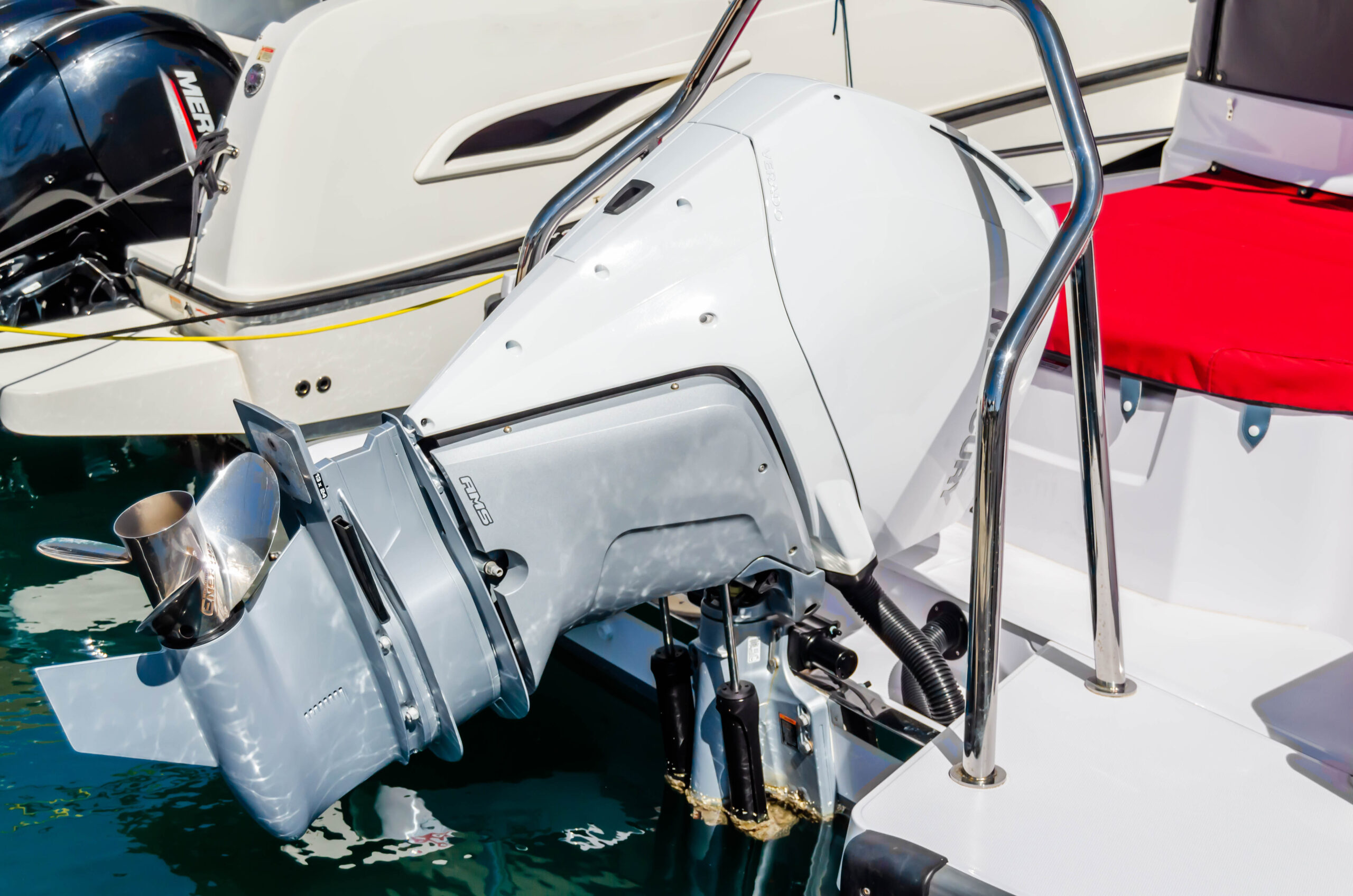 Marine engine at dockside