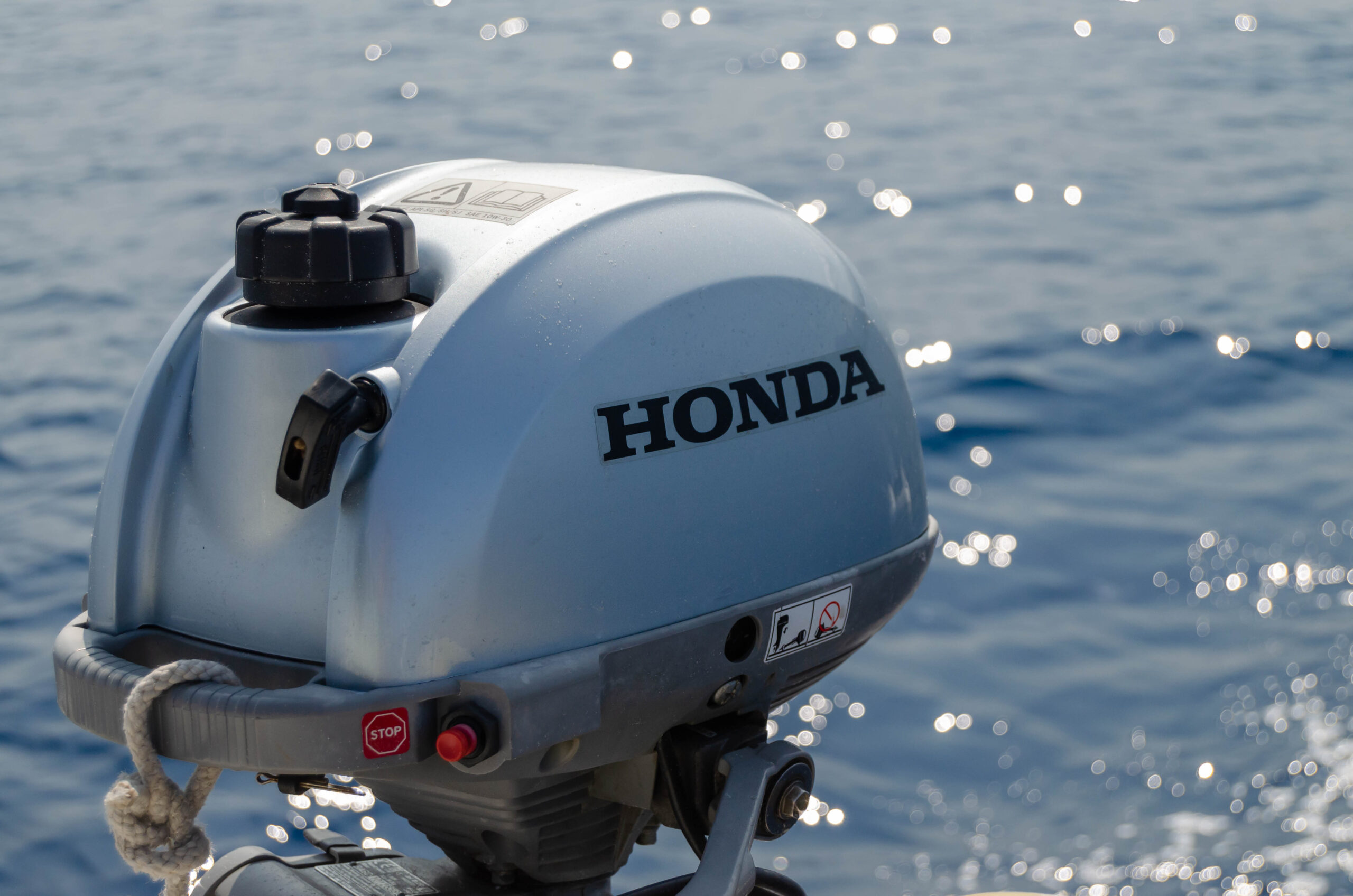 Honda motor on a boat