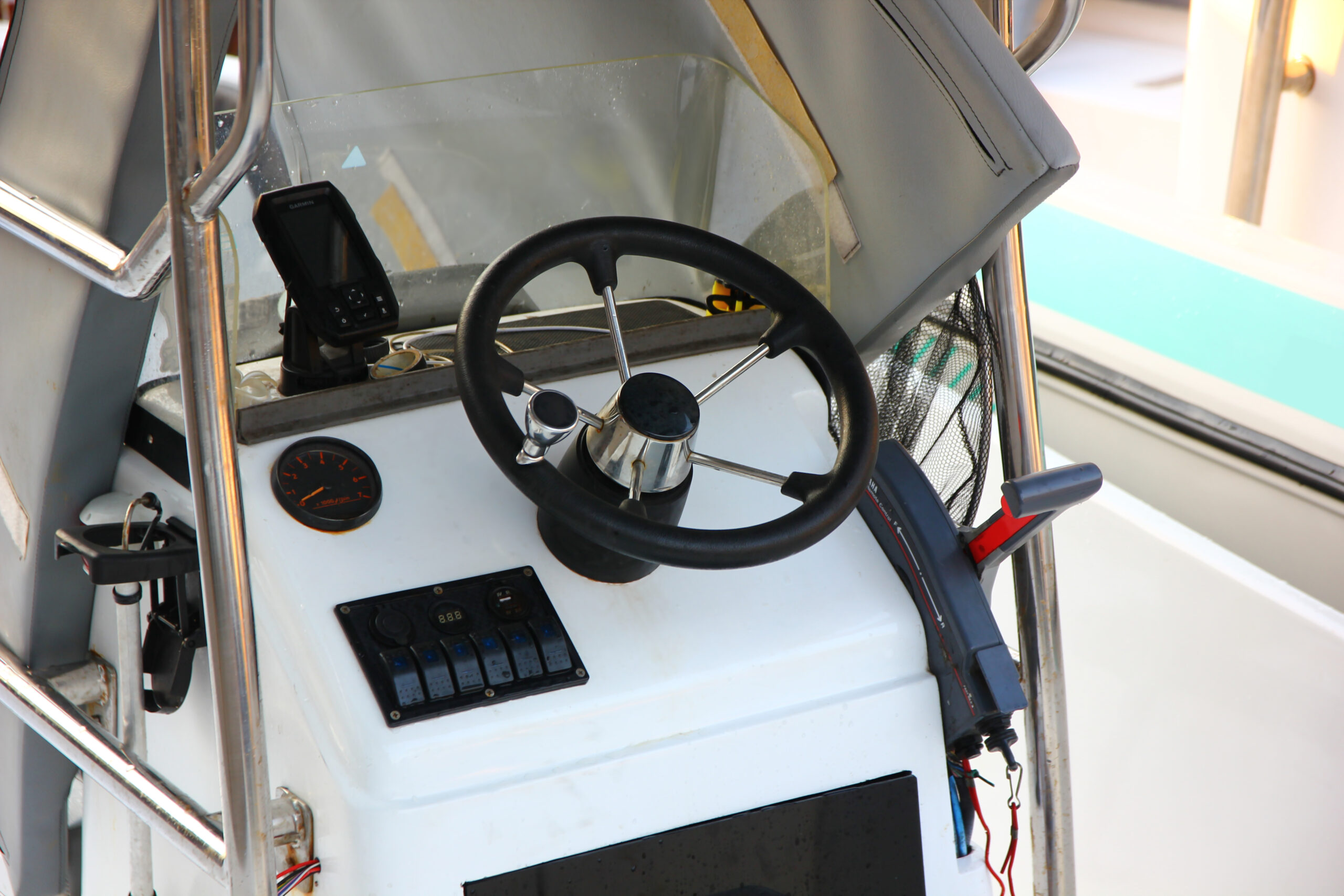 Yacht dashboard with instruments